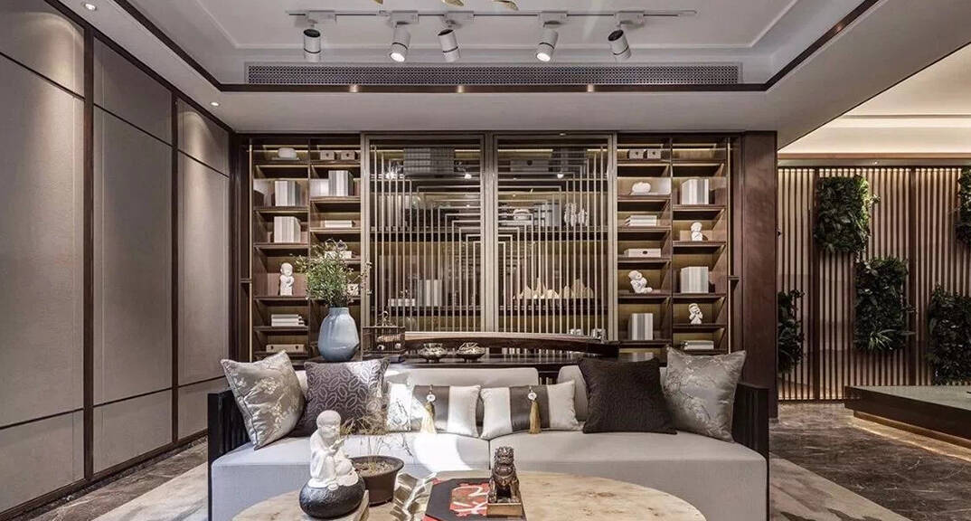 驪山國(guó)際 420㎡ 別墅 新中式風(fēng)格書房裝修效果圖